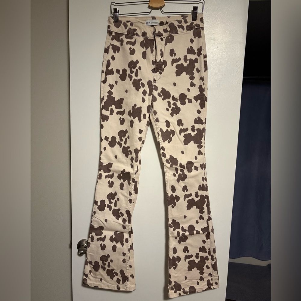 Zara - Cow Print Flare Pant